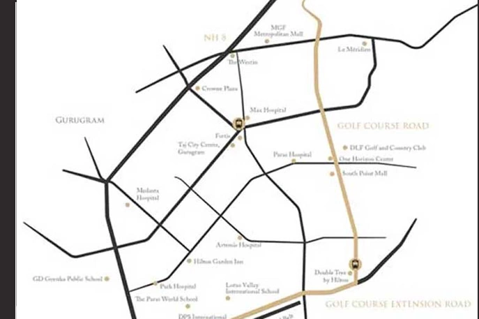 M3M Trump Tower location map